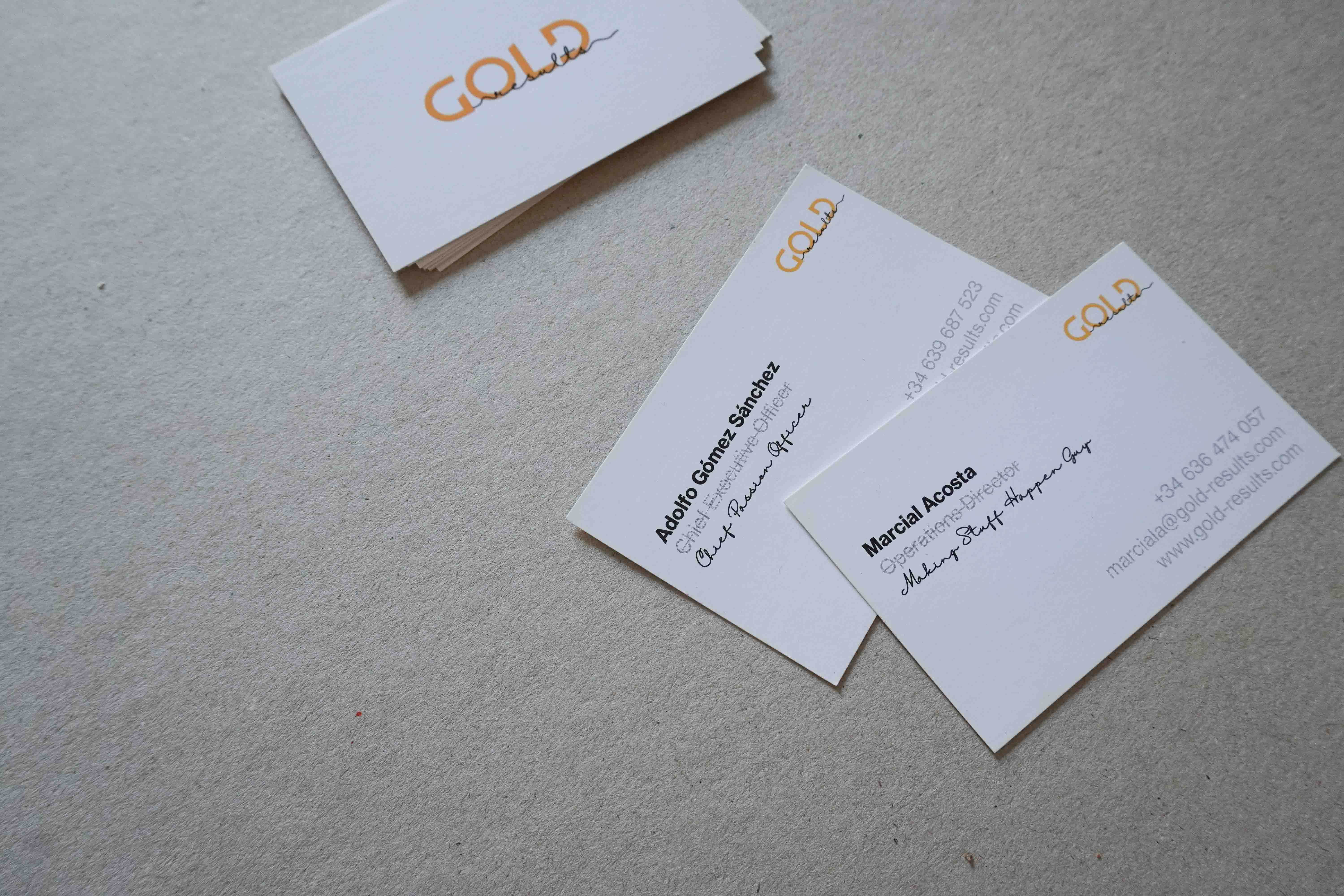 Gold Results –  Business cards