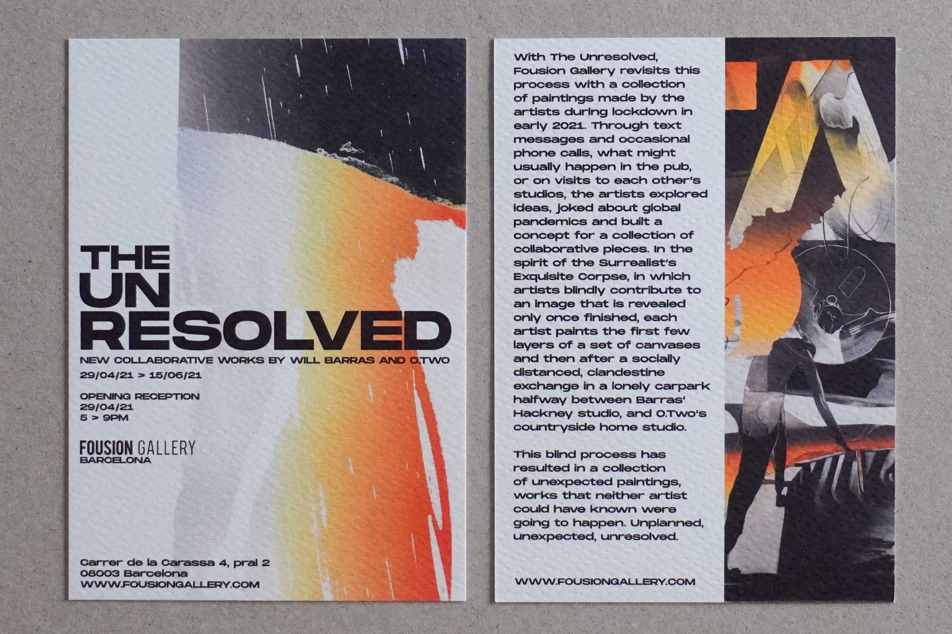 The Unresolved at Fousion Gallery – 2021 – Flyer