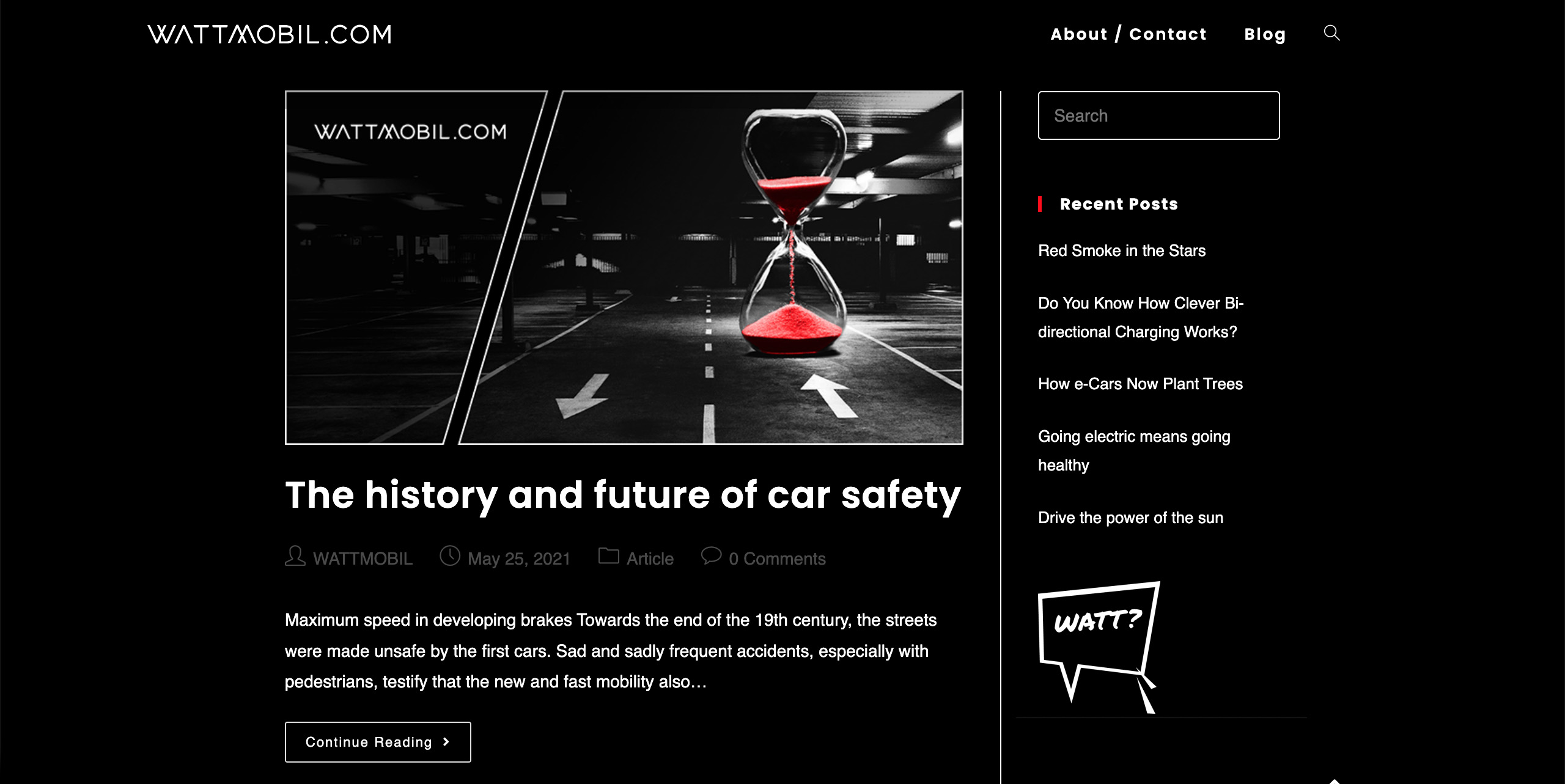 Wattmobil – Website – Blog Page