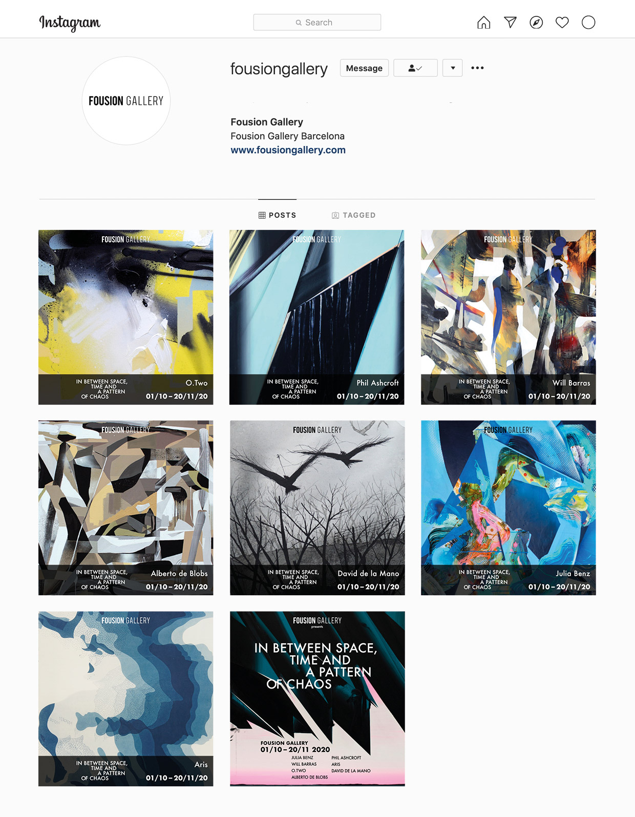 In Between Space, Time and a Pattern of Chaos – 2020 – Instagram