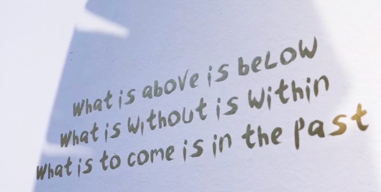 Curiosities Side Show, Fousion Gallery – Golden poem on wall